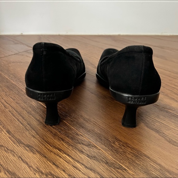 00s Stuart Weitzman Black Suede Vintage Heels with Strap Detail - Picture 14 of 14